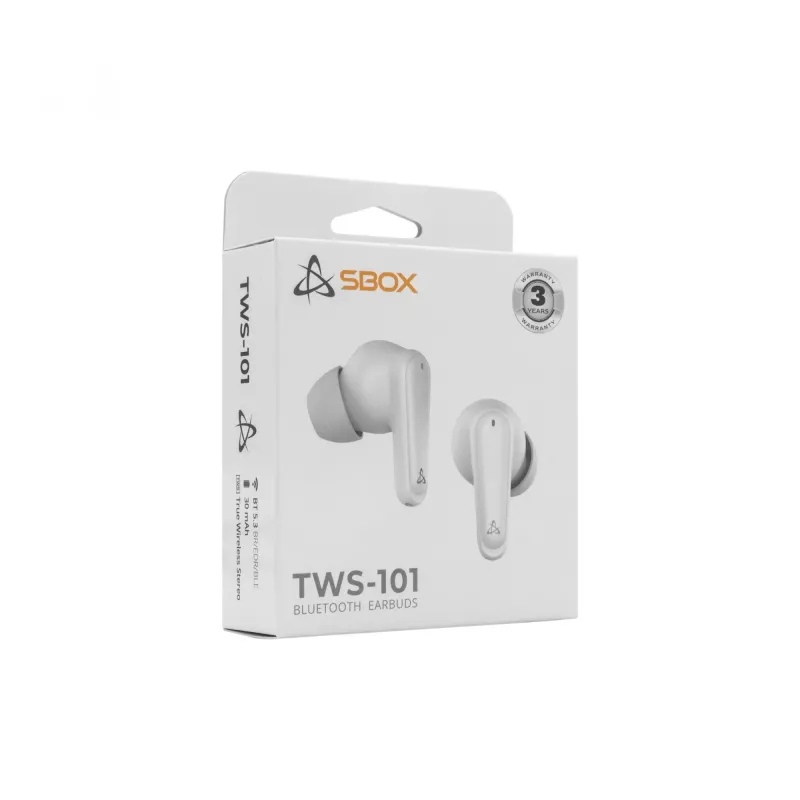 Belaidės ausinės SBOX EB-TWS101 Baltos