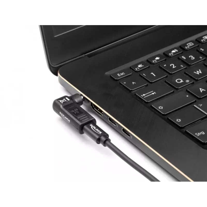 Adapteris DeLOCK USB Type-C moteriškas į HP 4,8 x 1,7 mm vyriškas 90° kampu