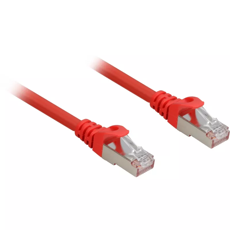 Pataisos kabelis RJ45 Cat.6a SFTP (raudonas, 1 m, be halogeno)