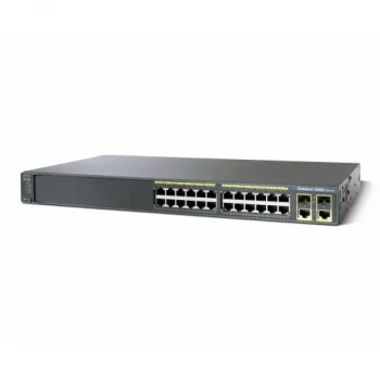 Valdomas L2 Fast Ethernet PoE jungiklis Cisco C2960-24LC-S – 24x 10/100 RJ-45, PoE, 1U, atnaujintas