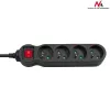 Maclean MCE180 ilgintuvas 1,4 m 4 vidiniai AC lizdai Juoda