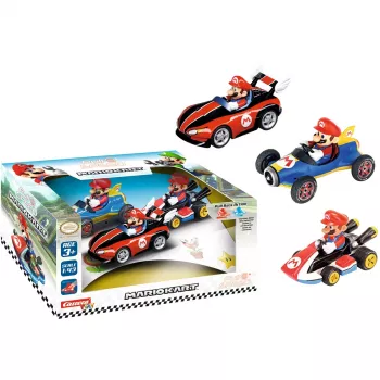 Transporto priemonių rinkinys Mario Kart 3pack pull&speed