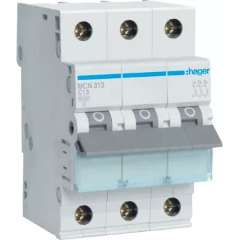 Automatinis jungiklis Hager MCN313, 13 A, C charakteristika, 3 moduliai