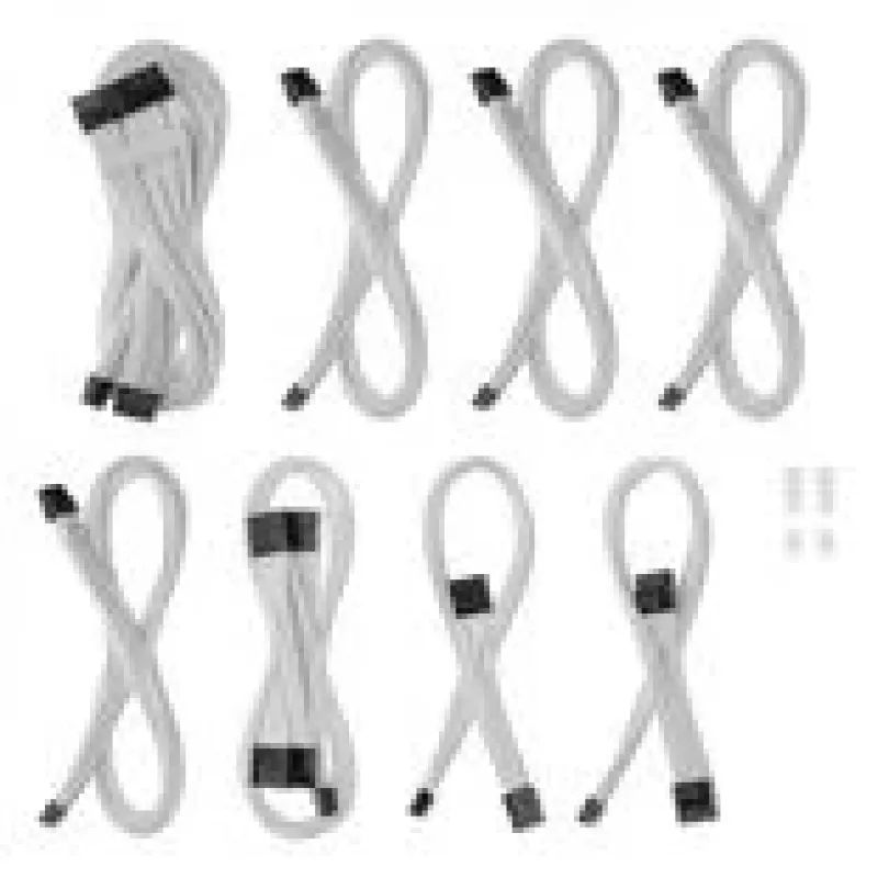 CableMod C-Series Pro ModMesh kabelių rinkinys Corsair RMi, RMx ir RM maitinimo šaltiniams – balta
