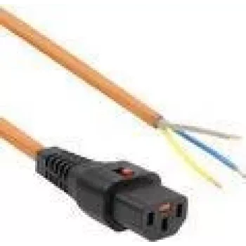 ACT maitinimo laidas C13 IEC Lock – atviras galas, oranžinis, 3 m, PC967