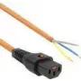 ACT maitinimo laidas C13 IEC Lock – atviras galas, oranžinis, 3 m, PC967