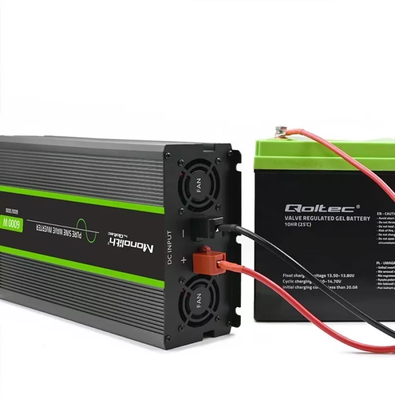 Qoltec 51923 Grynosios sinusinės bangos keitiklis Monolith | 3000W | 6000W | 24V į 230V | LCD