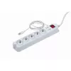 Apsauginis filtras Gembird PCW-MS-2G Baltas 5 AC lizdai 250V 1,8m