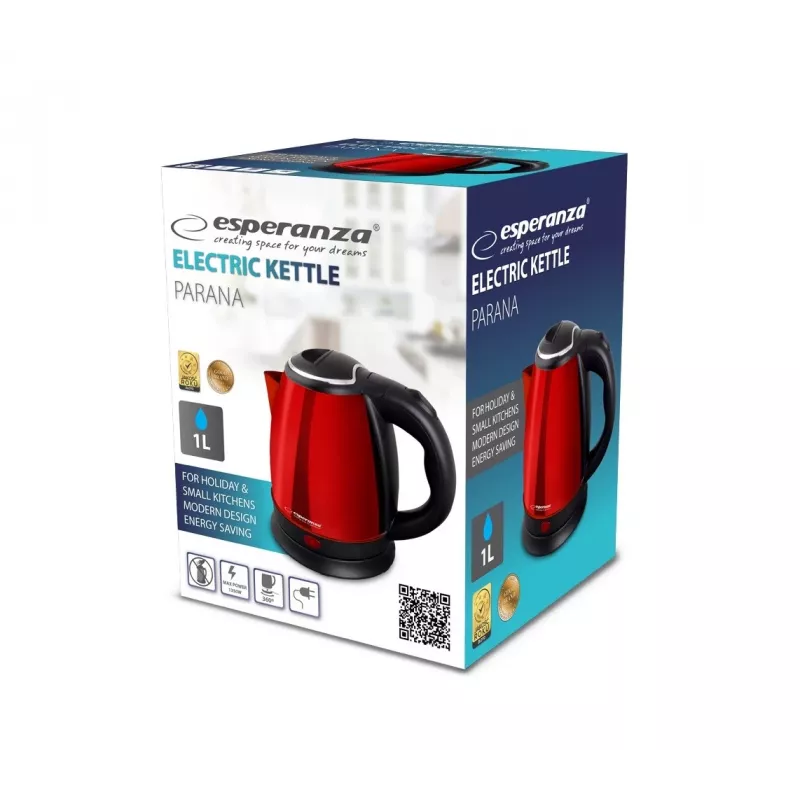 Esperanza EKK128R virdulys Parana 1 L juodas, raudonas 1350 W