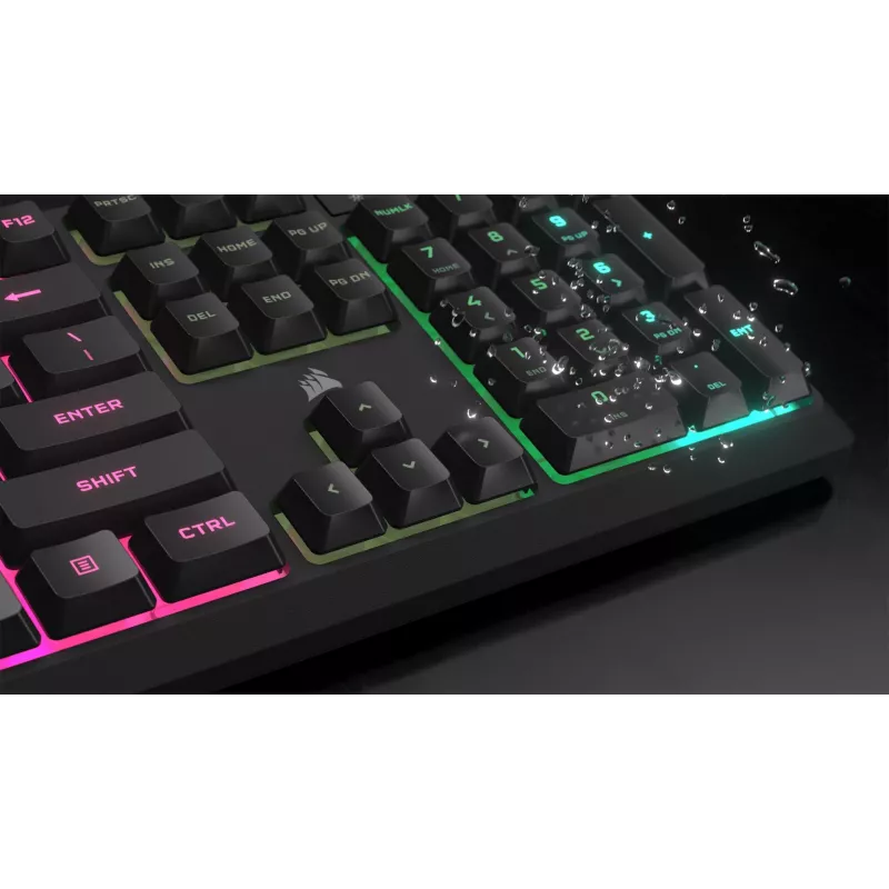Corsair K55 CORE RGB klaviatūra žaidimams USB QWERTZ vokiška juoda
