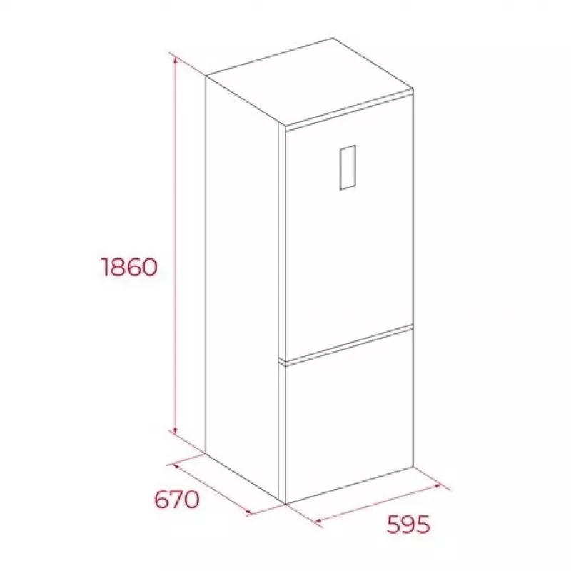Šaldytuvas su šaldikliu TEKA RBF 54650 SS XL, nerūdijantis plienas, 401 L bendras, šaldiklis apačioje, No Frost, liečiamas valdymas