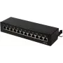LogiLink NP0017 Cat.6 STP komutacijos skydelis, ant stalo/sienos, 12 prievadų, juodas