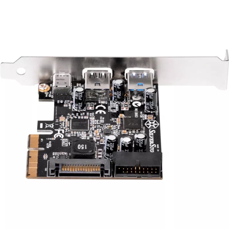 SilverStone ECU05 – USB adapteris – PCIe 2.0 x2 Low Profile – USB 3.1 Type C x 1 + USB 3.0 x 2 + USB 3.0 (vidinis) x 2 (SST-ECU05)