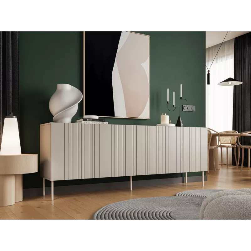 Komoda Cama Meble ISLA 2000x400x750 mm, kašmyro matinis, medžio drožlių plokštės rėmas