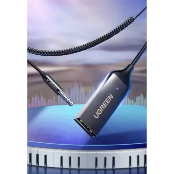 Bluetooth garso imtuvas UGREEN CM309 Bluetooth 5.0 USB su 3,5 mm AUX lizdu, juodas, 20–20000 Hz
