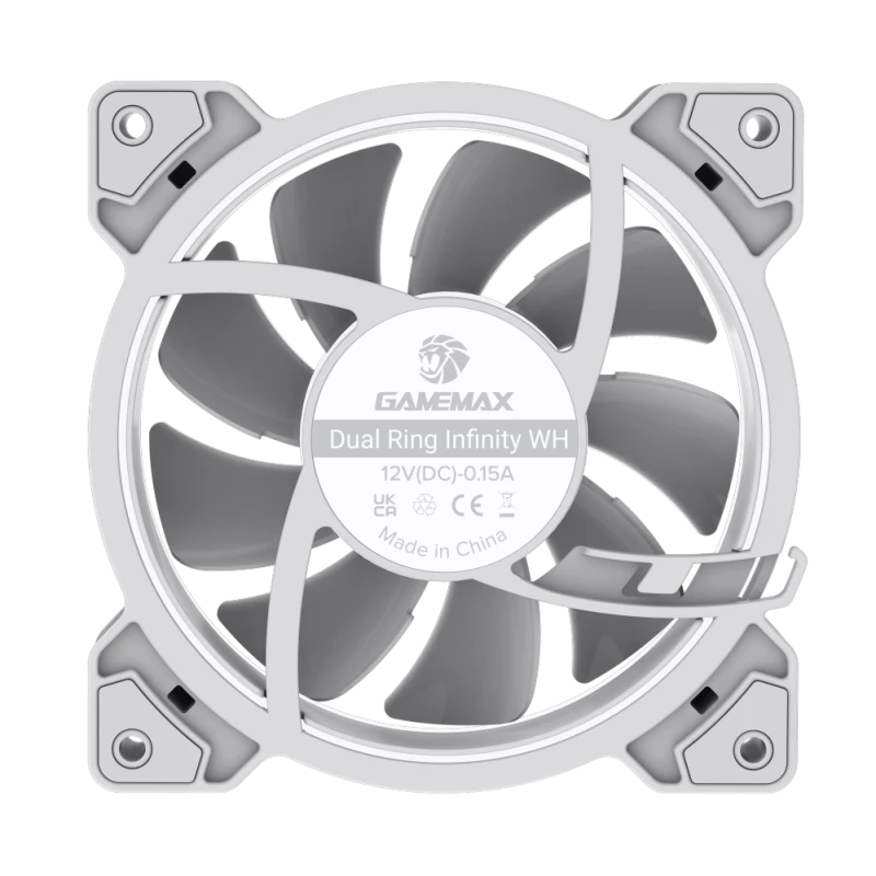 Gamemax DUAL RING INFINITY ventiliatorius korpusui | Baltas