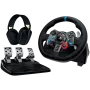 Logitech G29 EU + G435 Black Vairas su pedalais ir ausinėmis, aliuminis, USB, PC