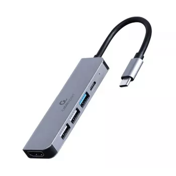 Gembird A-CM-COMBO5-03 USB Type-C 5-in-1 kelių prievadų adapteris (Hub + HDMI + PD)