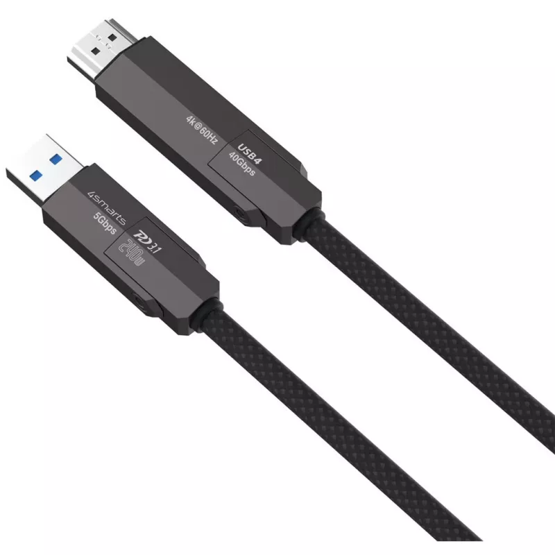 USB4–HDMI laidas 4smarts ComboCord 240W 1,5 m