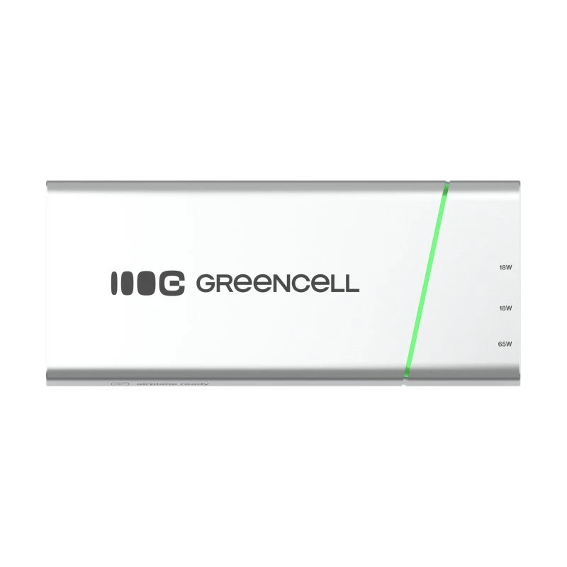 Nešiojama baterija Green Cell BPLGC20P 20800 mAh Li‑Jonų, USB‑C PD 65W, 2x USB‑C + 1x USB‑A, aliumininis korpusas