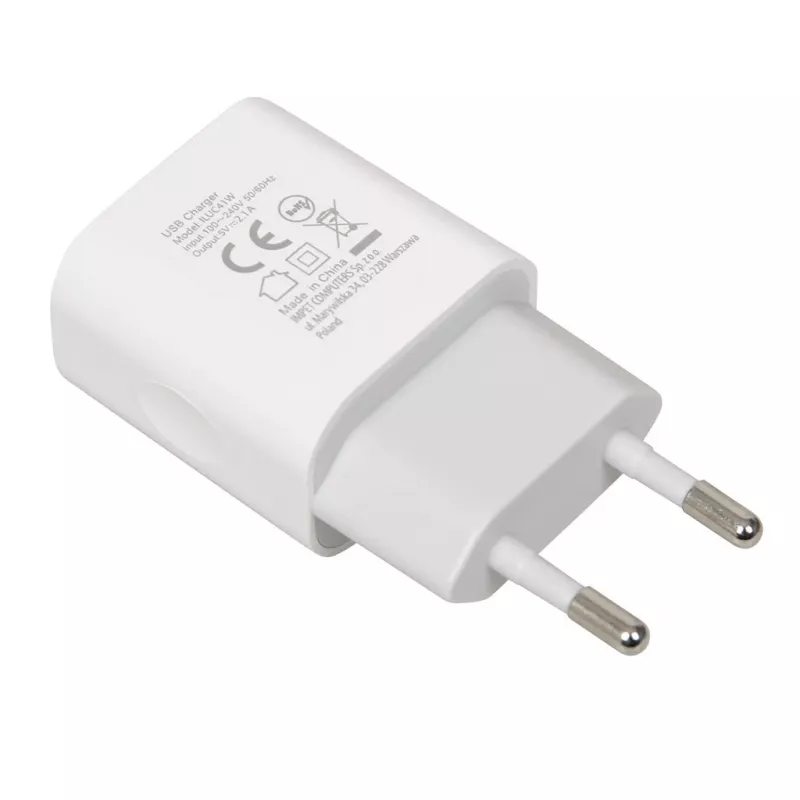 Maitinimo blokas iBOX C-41 USB 2.4A, 1 USB prievadas, microUSB laidas, Baltas