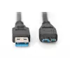 ASSMANN SuperSpeed USB 3.0 laidas, USB A kištukas į Micro USB B kištuką, Cu AWG 28, 2x ekranuotas, ilgis 1,0 m (AK-300116-010-S)