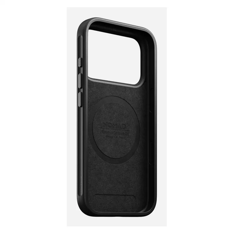 Mobiliojo telefono dėklas Nomad Modern Leather Case, skirtas iPhone 17 Pro, oda + TPU + PC, tinka 16 cm (6,3 colio) ekranui, Bordo spalva