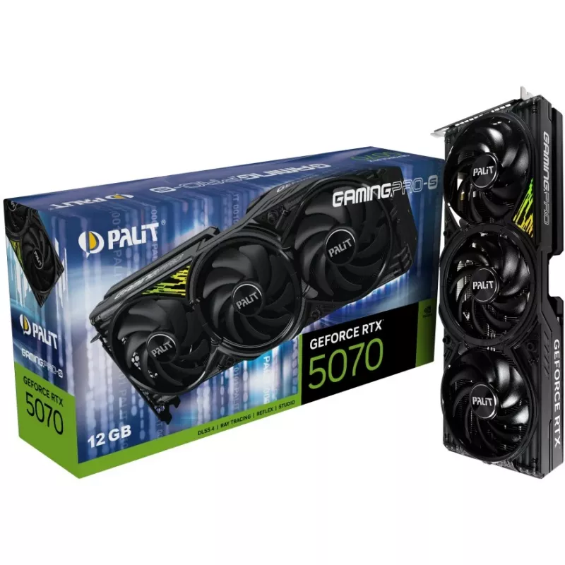 Vaizdo plokštė PALIT GeForce RTX 5070 Ti GamingPro-S – 16 GB GDDR7, PCIe 5.0, 256 bitų, 3xDP 1xHDMI, 300 W