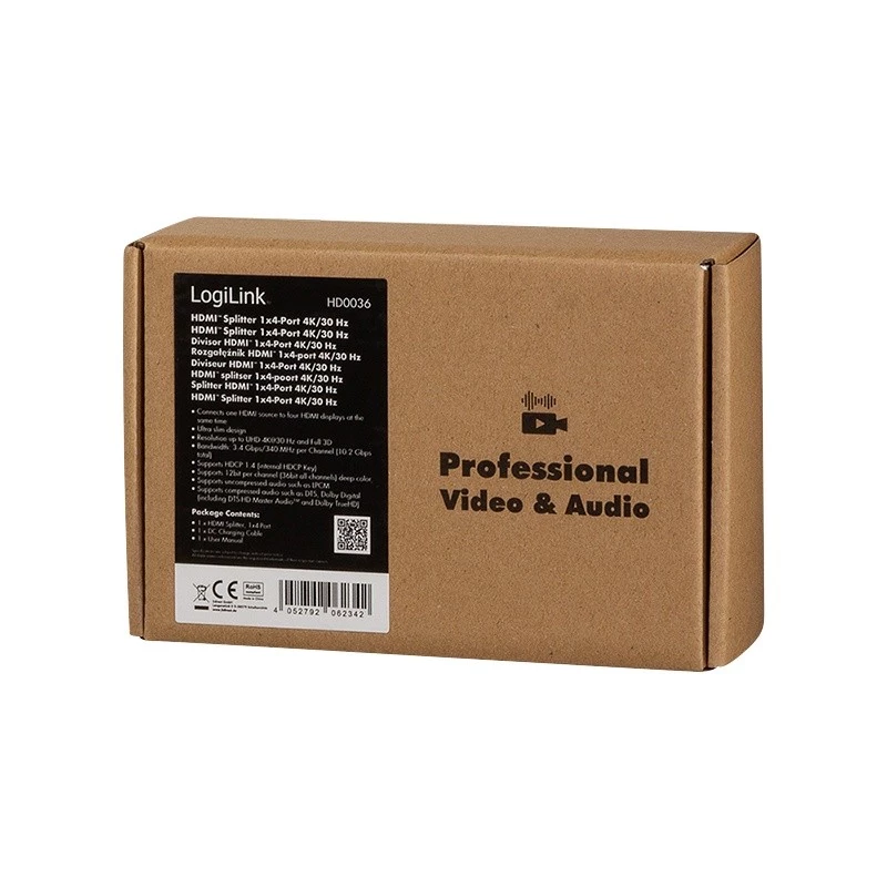 LOGILINK HDMI skirstytuvas 1x4, 4K/30Hz