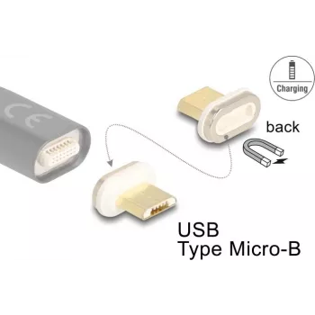 Adapteris lyties keitiklis DeLOCK 66575 Magnetinis USB Micro-B Aukso/Balta