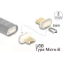 Adapteris lyties keitiklis DeLOCK 66575 Magnetinis USB Micro-B Aukso/Balta