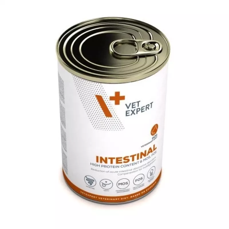 Šlapias šunų ėdalas VETEXPERT Veterinary Diet Intestinal 400 g, paukštiena, be grūdų, skirtas atsigavimui po virškinimo trakto operacijos