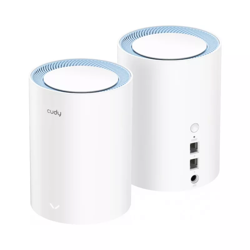 Cudy M1200 2 vnt. belaidžio ryšio tinklo sistema (AC1200, dviejų juostų Wi‑Fi 5, 300/867 Mbps, 1x LAN, iki 100 įrenginių)