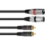 Garso kabelis 1m Omnitronic 3022522B 2x XLR 2x RCA juodas