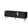 TV spintelė Cama Meble MOUNTAIN 154x40x55 cm – juoda ir auksinė