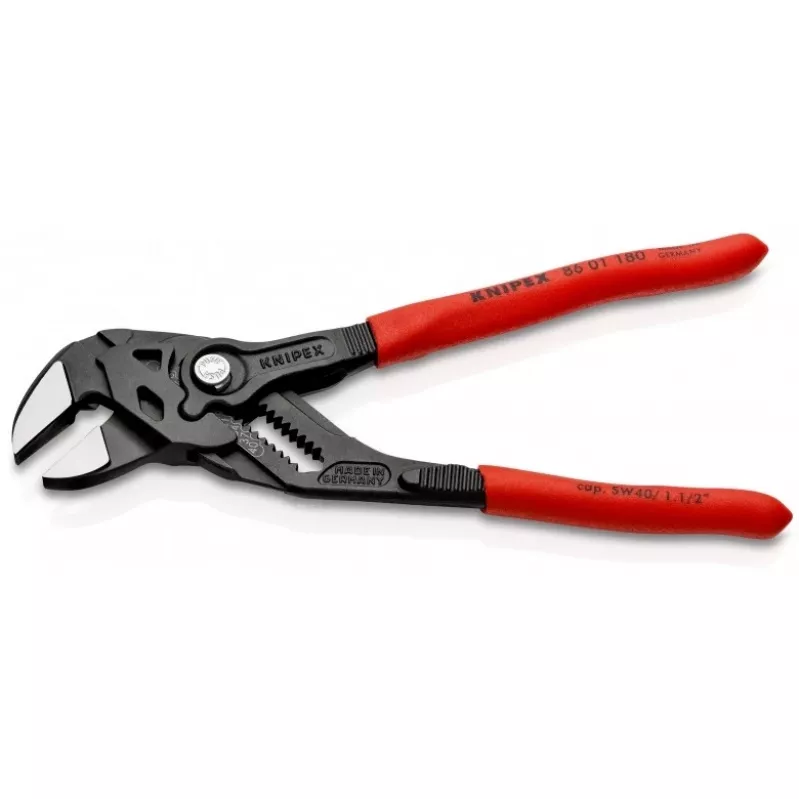 Replės Knipex 86 01 180 lygiais nasrais, žandų storis 1,2 cm