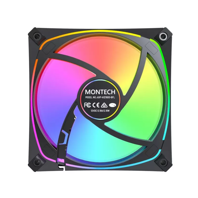 MONTECH AX120 PRO Black 120mm ARGB 3 rinkinys