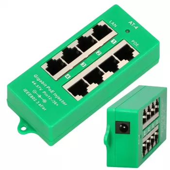 Extralink aktyvus POE injektorius 4 prievadai Gigabit 802.3at/af 1 Gbps 48 V