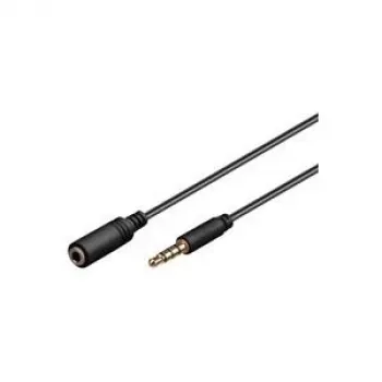 Wentronic Goobay 3,5 mm Jack ilginimo kabelis, juodas, 5 m - 3,5 mm kištukas (4 kontaktai, stereo) > 3,5 mm lizdas (4 kontaktai, stereo) (62481)