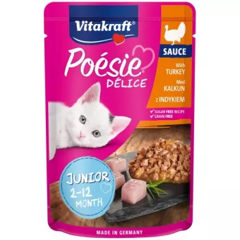 Šlapias kačių ėdalas Vitakraft Poésie Delice Junior kalakutiena 85 g paketėlis