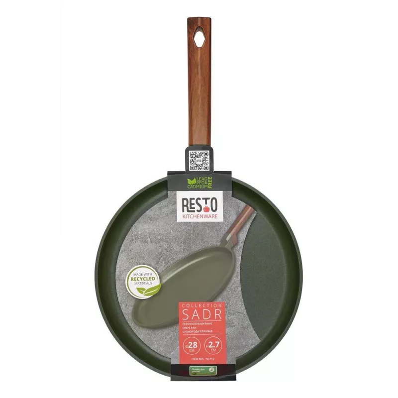Plokščia blynų keptuvė RESTO 93712 – 28 cm skersmuo, 2,7 cm aukštis
