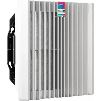 Ventiliatoriaus komplektas Rittal SK 3241.810 – įmontuojamas AC ventiliatorius, oro srautas 245 m³/h, plastikinis korpusas, pilkas