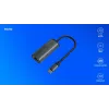 SAVIO Adapter USB-C 3.1 Gen.1 (vyriškas) į RJ-45 Gigabit Ethernet (moteriškas), 1000 Mbps, AK-56, pilka