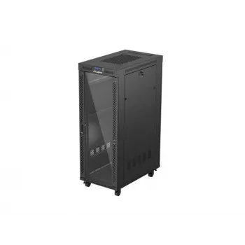 LANBERG FF01-6032-12BL 19 colių stovimas serverio spintas 32U, juodas stiklinis durys