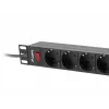Maitinimo skirstytuvas LANBERG PDU-09F-0300-BK — 9x F tipo lizdai, 3 m laidas, aliumininis korpusas, 10 A