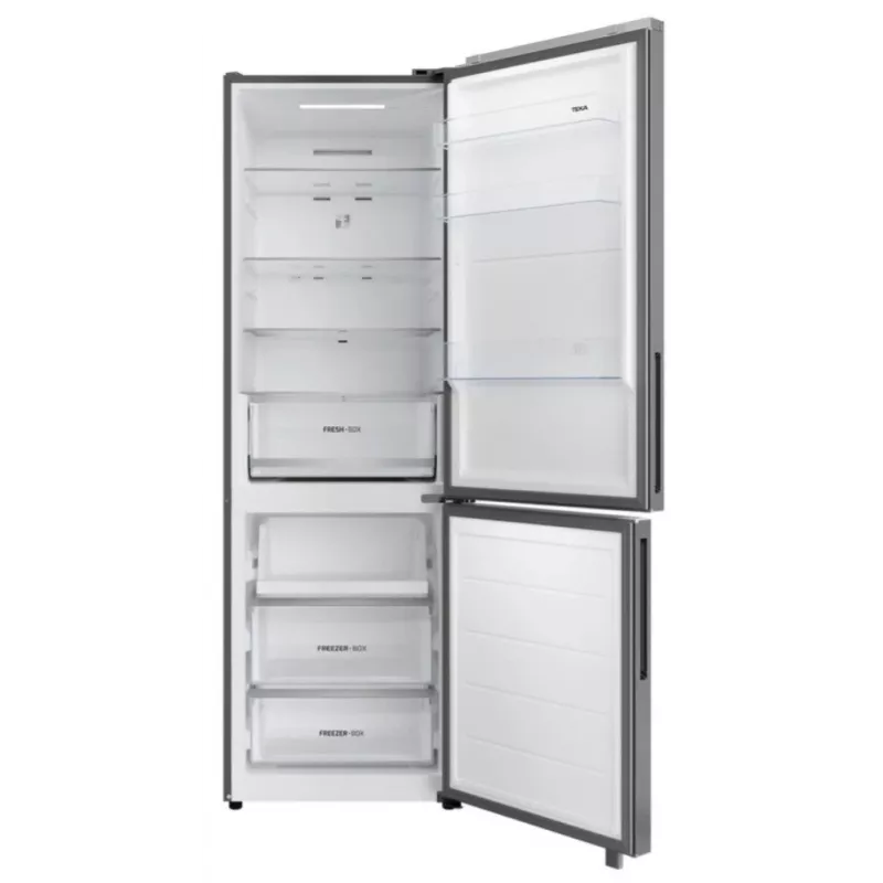 Šaldytuvas su šaldikliu TEKA RBF 54650 SS XL, nerūdijantis plienas, 401 L bendras, šaldiklis apačioje, No Frost, liečiamas valdymas
