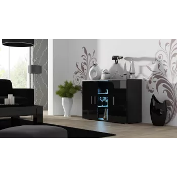 Sideboard Cama SOHO S7 120 cm Juodas blizgus