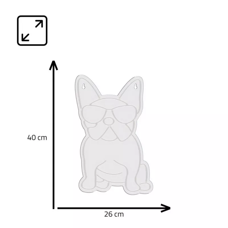 Neoninė lemputė MANTA SNL66WH French Bulldog White – dekoratyvinis LED neoninis šuo prancūzų buldogas baltas