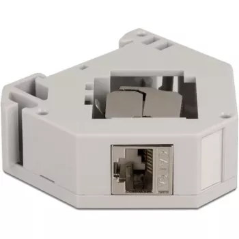 Delock modulinis adapteris – tvirtinimui ant DIN bėgio – CAT 6a – STP – pilkas – 1 jungtis (86014)