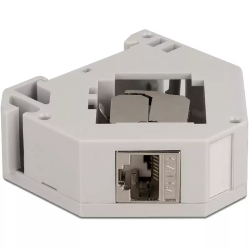 Delock modulinis adapteris – tvirtinimui ant DIN bėgio – CAT 6a – STP – pilkas – 1 jungtis (86014)